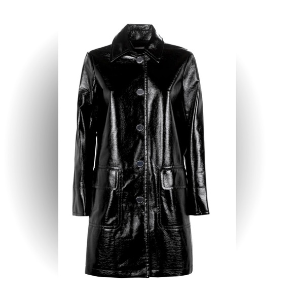 NWOT Women’s MICHAEL KORS Relaxed Patent Leather Coat - Picture 2 of 12